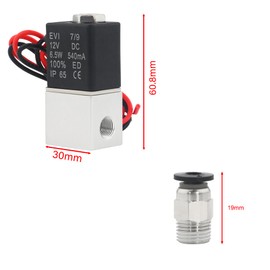 GCESSOIRY 1/8" NPT 2 Way 2 Position Normally Closed DC 12V Electric Solenoid Air Valve, Includes of 2 Fittings, 1 Tape, 1 Pair of Gloves