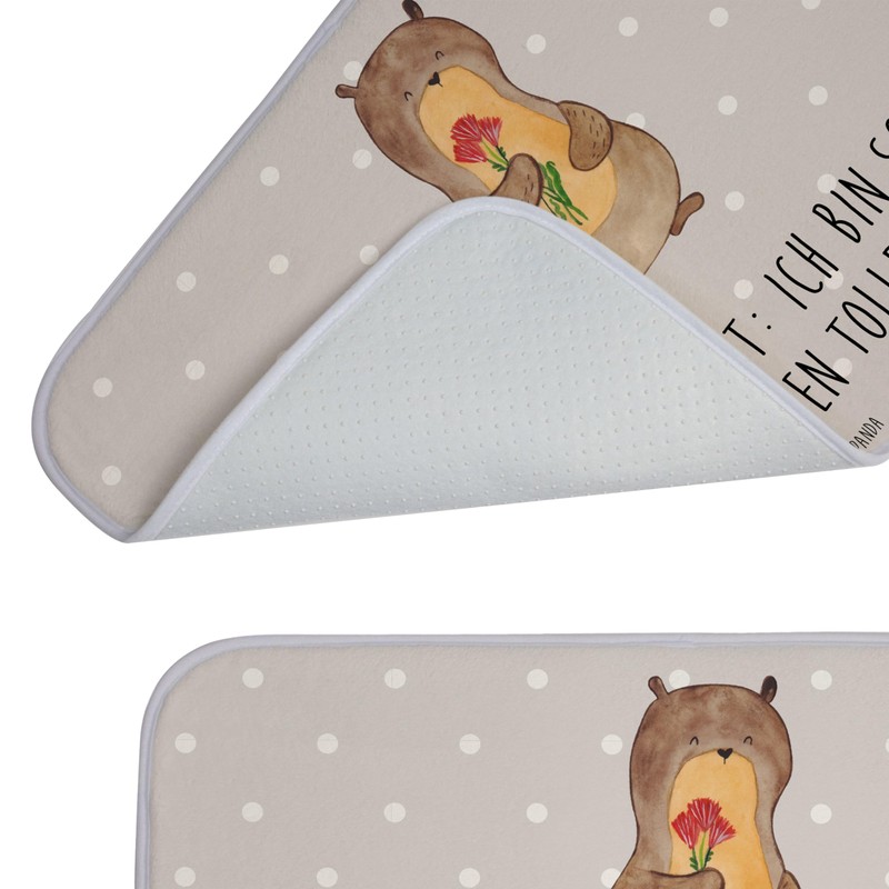Mr. & Mrs. Panda Otter Bouquet Bath Mat Gift Bath