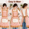 Retro Floral Canvas Apron for Kitchen Cooking – Ruffle Edge