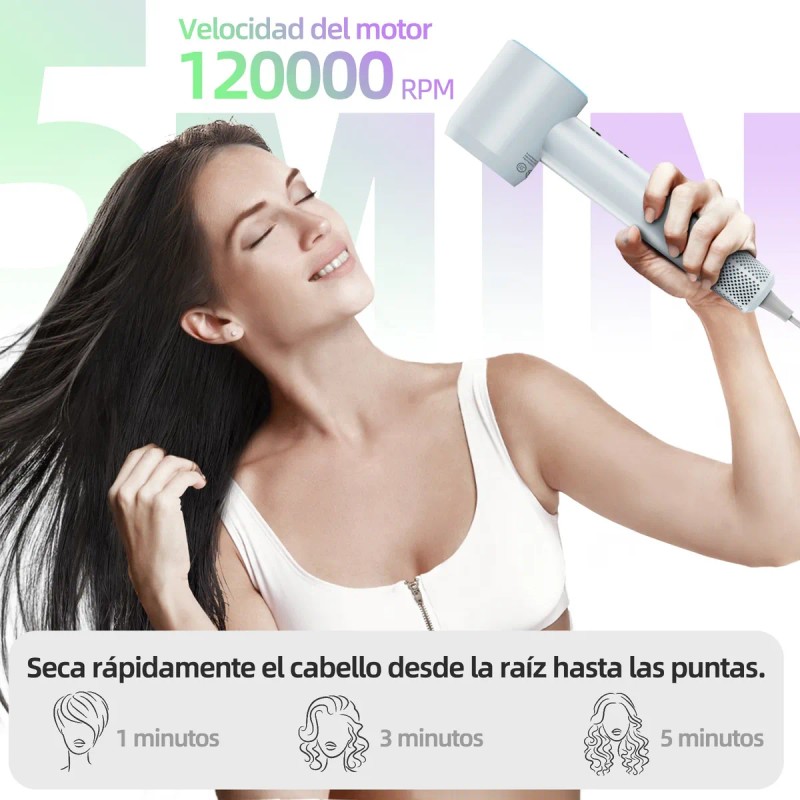 Secador De Pelo Alta Velocidad Profesional Con Pantalla Led