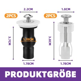 Toilet Seat Fixing Toilet Seat Fixed Screw - 4-Piece Toilet Seat Dowel Set, 14-18 mm Toilet Lid Attachment, Toilet Seat Replacement Parts, Toilet Seat Fixed Screw, Toilet Seat Dowel Set