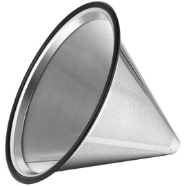 TEEMADE Pour Over Coffee Filter Metal Base Reusable Stainless Steel Coffee Dripper Perfect for Chemex Hario Bodum & Other Coffee Makers Paperless Coffee Filter for Sustainable Brewing