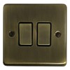 G&H Brassware CAB302 2-Way Two Gang Antique Brass Light Switch
