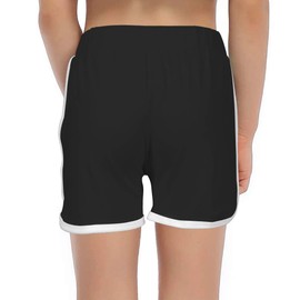 GORLYA Paquete de 2 pantalones cortos de delfín para niña, ropa activa, entrenamiento, gimnasio, atletismo, correr, casual, Negro + gris, 14 Años