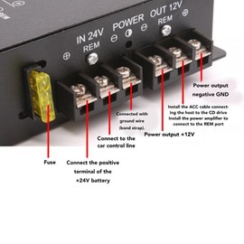 Convertidor Reductor de Voltaje de 24 V a 12 V con Control de Temperatura para Automóviles, Camiones, RVS, SUV, Autobuses, Fuente de Alimentación Confiable (100A)