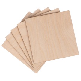 Creative Wood Set of 5 Wooden Canvas for Painting, 10 x 10 cm, Pack of 5, Plywood Board, Set of Wooden Painting Reasons, 40 mm Thick, Wood Burning with Soldering Iron, Painting Pads for Pyrography,
