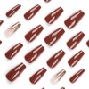 24Pcs Medium Coffin Nails Press ons Fall Press on Nails