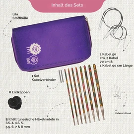 KnitPro Symfonie Afghanistan/Tunisian Crochet Hook Set, 8 Sizes (3.5 mm to 8 mm)