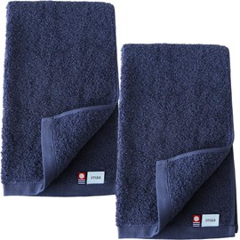 imaa Imabari Towel, Certified Slim Bath Towel, Set of 3, Fluffy, Thin, Absorbent and Quick Drying, Made in Japan, 100% Cotton, Sauna Sauna Activity, 2 Pieces of Navy
