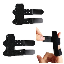 Yuarmi 2Pcs Finger Splints,Breathable Finger Brace for Injured Finger Finger Knuckle Support Brace For Strained,Arthritis Or Tendinitis,Finger Straightener For Index,Middle,Ring Finger,Black