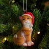 Cat Figurine Christmas Ornaments (Orange Tabby)