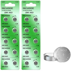 SKOANBE 20PCS LR41 384 192 AG3 SR41 1.5V Button Coin Cell Battery