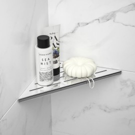 Most Popular 10 Inch Stainless Steel Corner Shelf Mirror Polished and Recessed Modern Design for Bathroom Use Ships From USAColor: Polished Stainless Steel