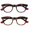 OPULIZE Ava Lesebrille 2er Pack Schmeichelhaft Abgerundet Rahmen Federscharniere Kratzfest