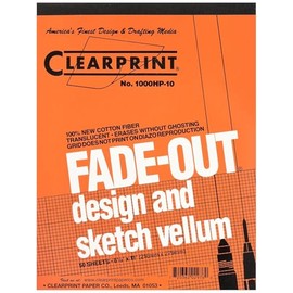 Clearprint 8-1/2" x 11" 1000H Design Vellum Pad with Printed Fade-Out 10x10 Grid, 16 lb., 100% Cotton, 50 Sheets, 1 Each