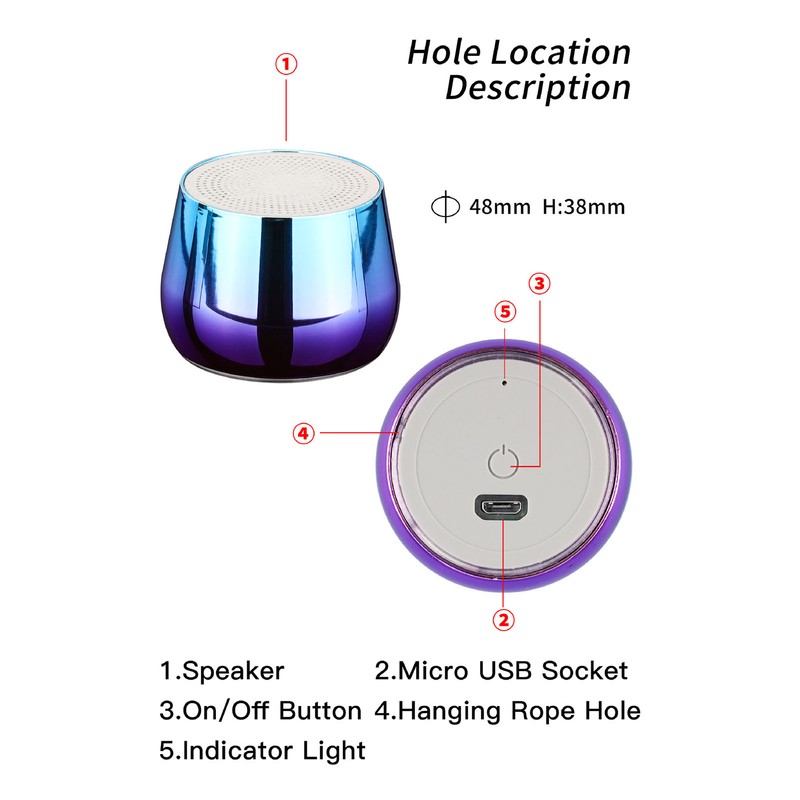 Metal Bluetooth Speaker Mini Fashionable Portable Wireless Speaker for Outdoor