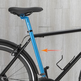 X AUTOHAUX Bicycle Seat Post Aluminium Alloy Adjustable with Clamp 30.4 x 350 mm Blue