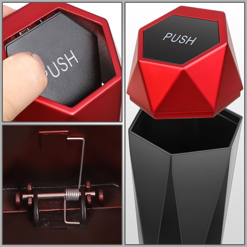 DNA MOTORING Mini Car Auto Trash Can with Removable Lid,