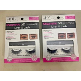 Ardell Magnetic 3D Fauxmink eyelashes 854 with Magnetic Liquid Line(Black) Lot 2