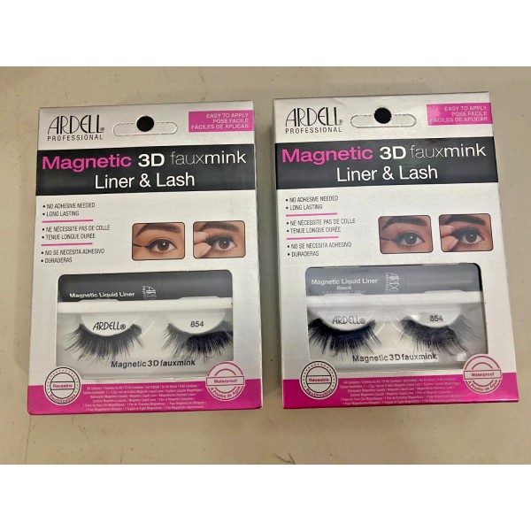 Ardell Magnetic 3D Fauxmink eyelashes 854 with Magnetic Liquid Line(Black)