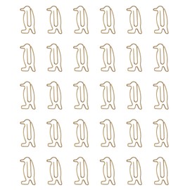SOWAKA 30 Pcs Penguin Bookmarks Metal 3.2 x 1.6 cm Small Cute Paper Clips Supplies for Students Journaling Notebook Document Organization School Office Accessories (Gold)