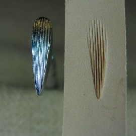 Craft Japan Steel Craft Japan - #P861 Vertical Lined Thumb Print Stamp (Leather Tool)