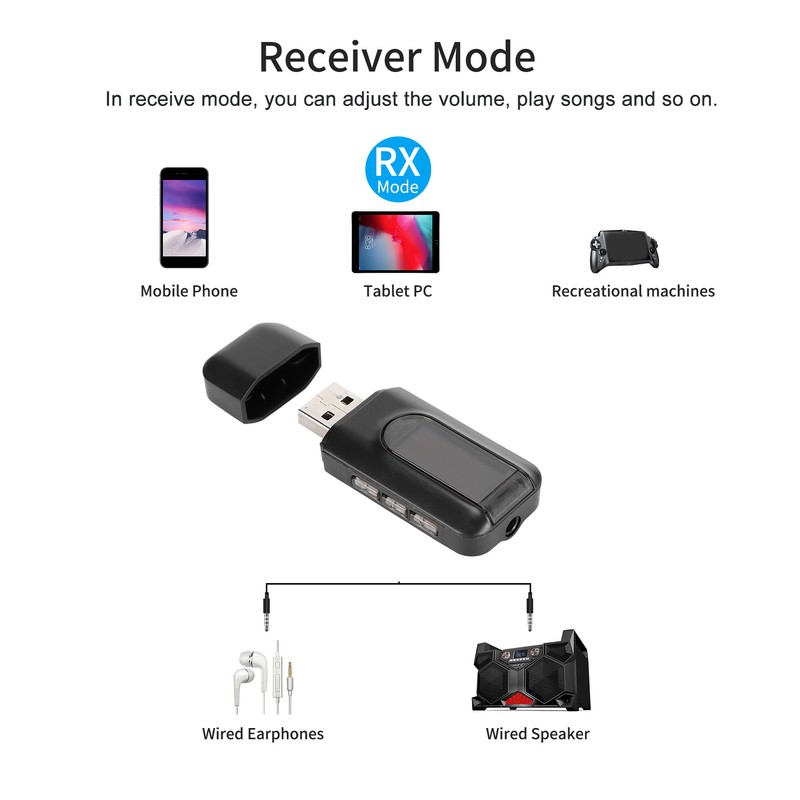 BT‑10 Bluetooth 5.0 Transmitter Receiver 2 in 1 Wireless Audio
