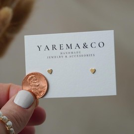 MINIMALIST HEART-SHAPED STUD EARRINGS FOR WOMEN, 14K GOLD FILLED POST EARRINGS (Heart)