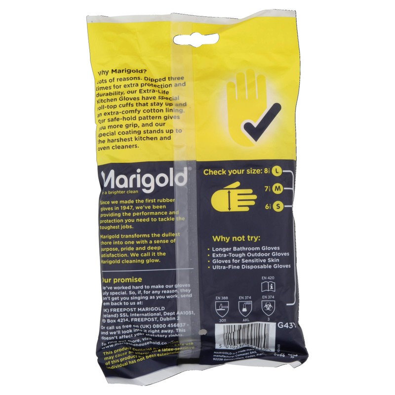 Marigold Unisex El Gloves-large-1 Pair Marigold Extra Life Kitchen Gloves