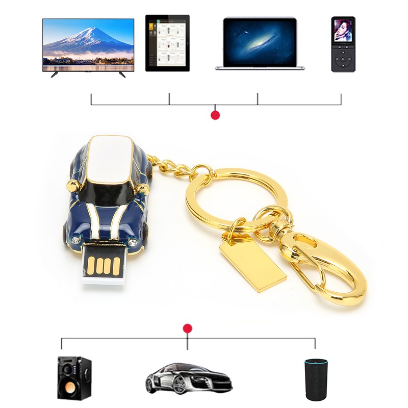 U Disk USB2.0 Flash Drive Stylish Cartoon Car Shape File