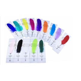 Feather Ballpoint Pen-Black Ink Vintage Feather Quill Refined Plated Rod Quill Ballpoint Pen For School Writing ▏Wedding Gift Signature Pen (Royal blue)