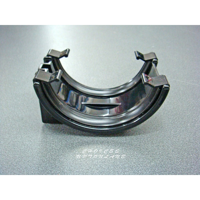 BLACK HALF ROUND 112MM GUTTERING FITTING(S) UNION JOINT BRACKET
