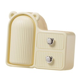 Harilla Rotierender Make-up-Pinselhalter, Make-up-Organisation, stilvolle Kosmetik-Vitrine mit großer Kapazität für den an der montierten Schminktisch, Weiß