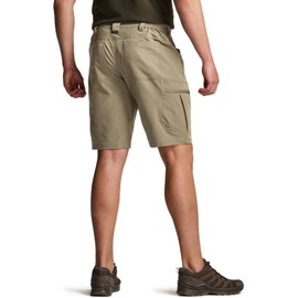 CQR Men's Hiking Cargo Shorts, Quick Dry Stretch Tactical Outdoor Shorts, Lightweight Camping Golf Shorts with Multi Pockets, Rocky Shorts Tan, 32W x 10L