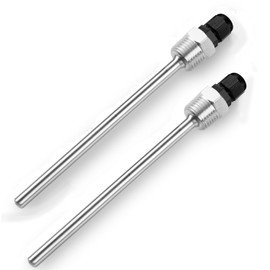 Iruihoo Pack of 2 Immersion Sleeves, 304 Stainless Steel, 250 mm, 1/2 Inch Thread for Temperature Sensor, Immersion Protection Tubes for Thermocouples, Protective Tube for Temperature Sensors