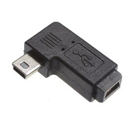 KAUMO KM-UC217 USB Converter Connector (mini-B Male / Mini-B Female, Right Angle, Right)