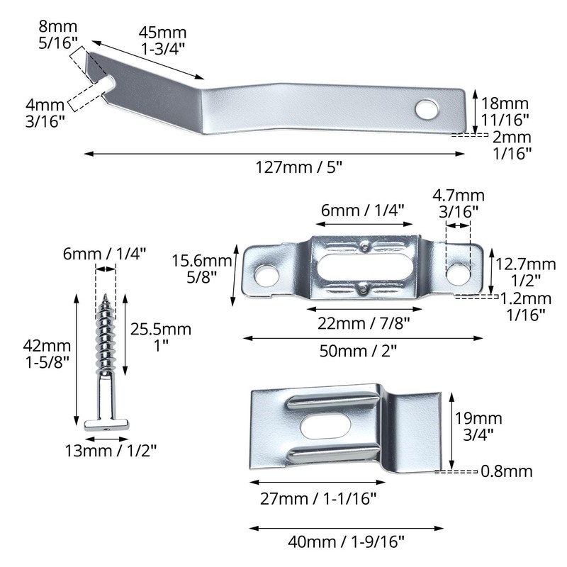 QWORK Frame Lock Security Hanging Kit with T-Head Screws -