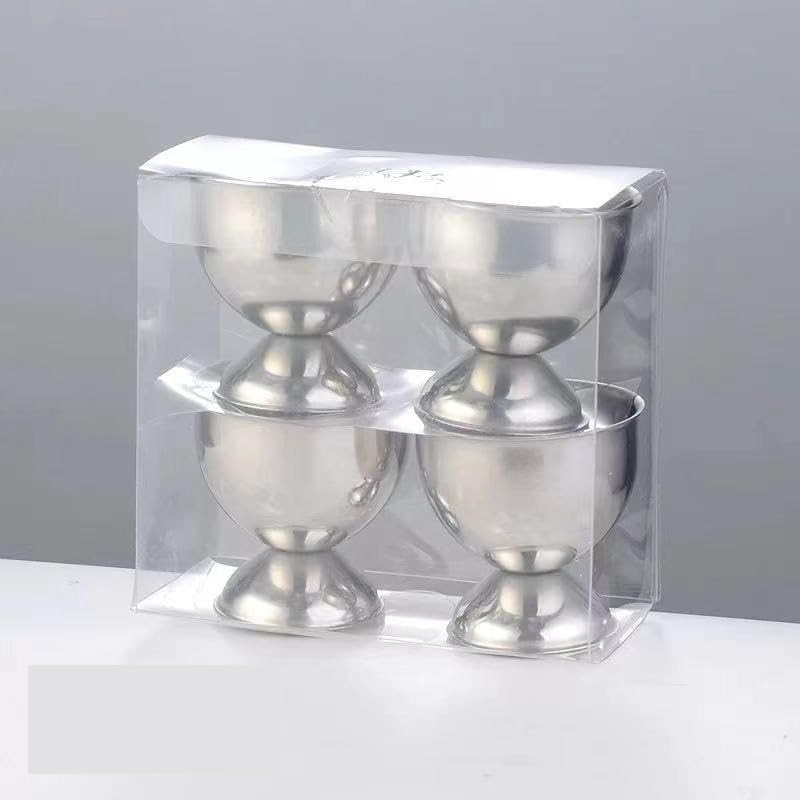 4 Pcs Stainless Steel Egg Cups Small Egg Cup Holders