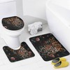 TOWINSFB 4Pcs Funny Leopard Rose Shower Curtain Sets, Bathroom Decor
