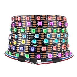 SEZO WS2815 LED Strip Light (Upgraded WS2812B) 5M 60LEDs/m Dream Colour Individually Addressable RGB 5050SMD Dual Signal WS2813 LED Flexible Light Strip IP30 Non-Waterproof DC12V Black PCB