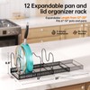 MUDEELA Expandable Pots and Pans Organizer Rack under Cabinet, Pots