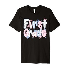 Cute Floral Preppy First Grade Back To School Teacher Girl Premium T-Shirt