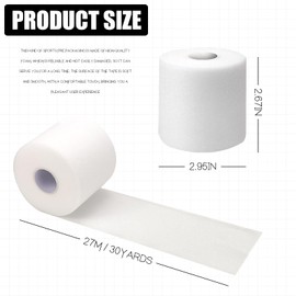 Pre-wrap Athletic Tape,2.75 Inches X 30 Yards Roll Pre wrap Headbands for Hair Soccer,Foam Underwrap Sports Wrap for Ankles Wrists Hands Knees Elbows (White)