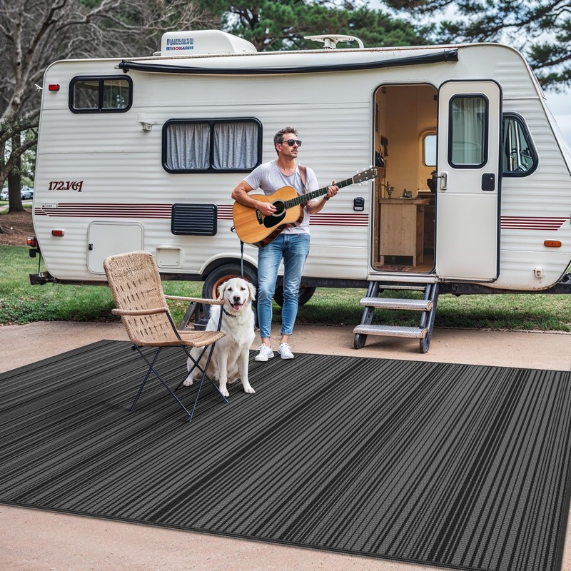 GENIMO Outdoor Rug for Patio Clearance, 9'x12' Waterproof Camping Mat,