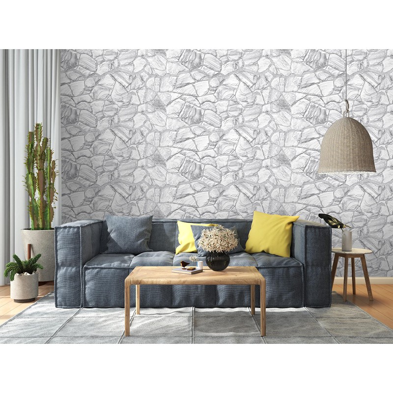 Dundee Deco 3D Wall Panels - White Grey Faux Stone
