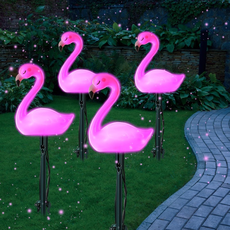 Tujoe 36ft Solar Stake Lights with 16 LED Solar Powered
