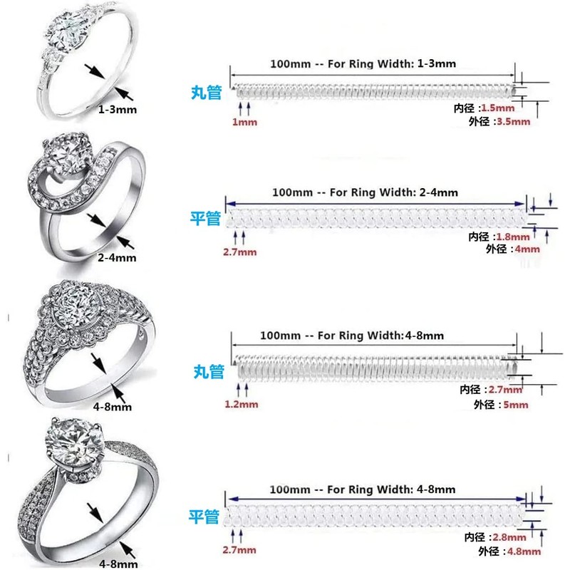 Ring Adjuster, Ring Adjuster, Ring Stopper, Silver Polishing Cloth Included,