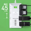 Sanwa Supply TAP-B109U-3WN Flat Tap with USB Charging Port White
