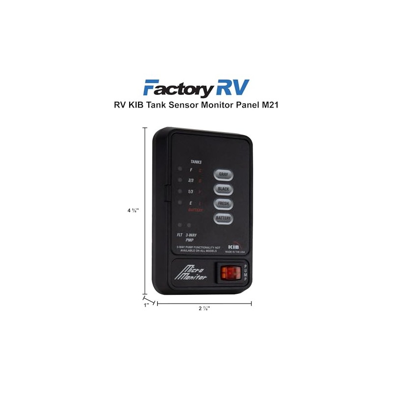 Tough Grade KIB RV Tank Sensor Panel with Water Pump