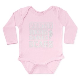 CafePress Mountain Bikers Have Scars Mountain Biki Body Suit Unisex Long Sleeve Baby Bodysuit Infant Romper Petal Pink